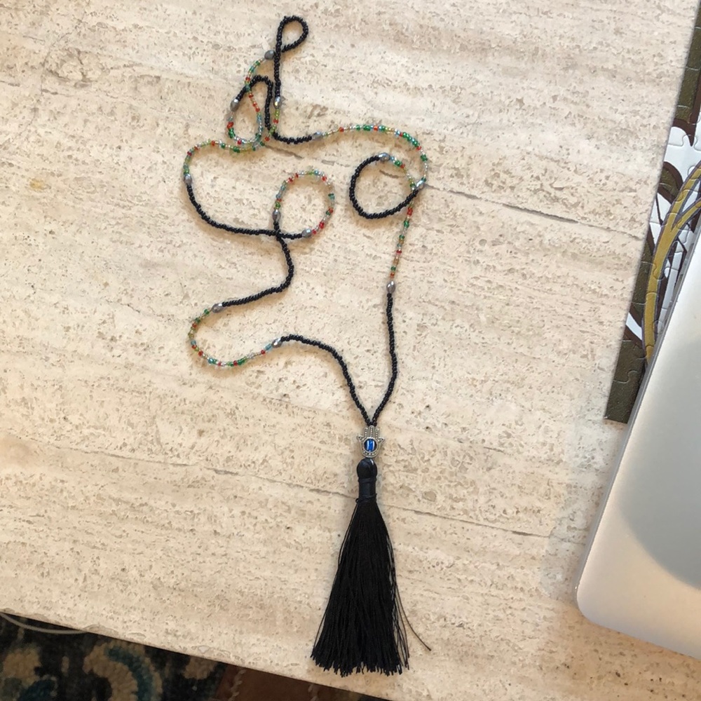 Hamsa Evil Eye Mala Necklace